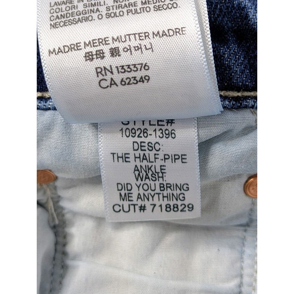 MOTHER Jeans Half Pipe Ankle Superior 27 Did You Bring Me Anything Barrel Blue - Picture 11 of 13